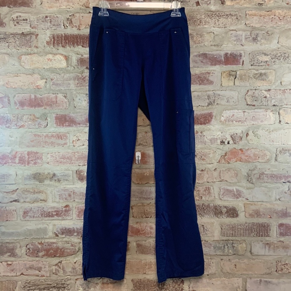 Purple label yoga blue scrubs pants xs
